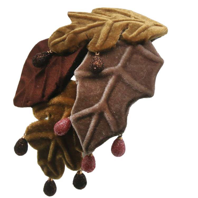 fascinator gold braun samt Blatt